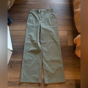 Pilcro wide leg olive pant